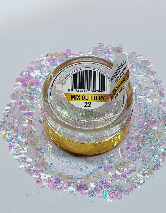 MIX GLITTERY #22 GOLDEN NAILS